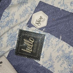 2pc lot of Sm. Glass hexagon trinket/coin dish n Cubed mirrored jewelry box.